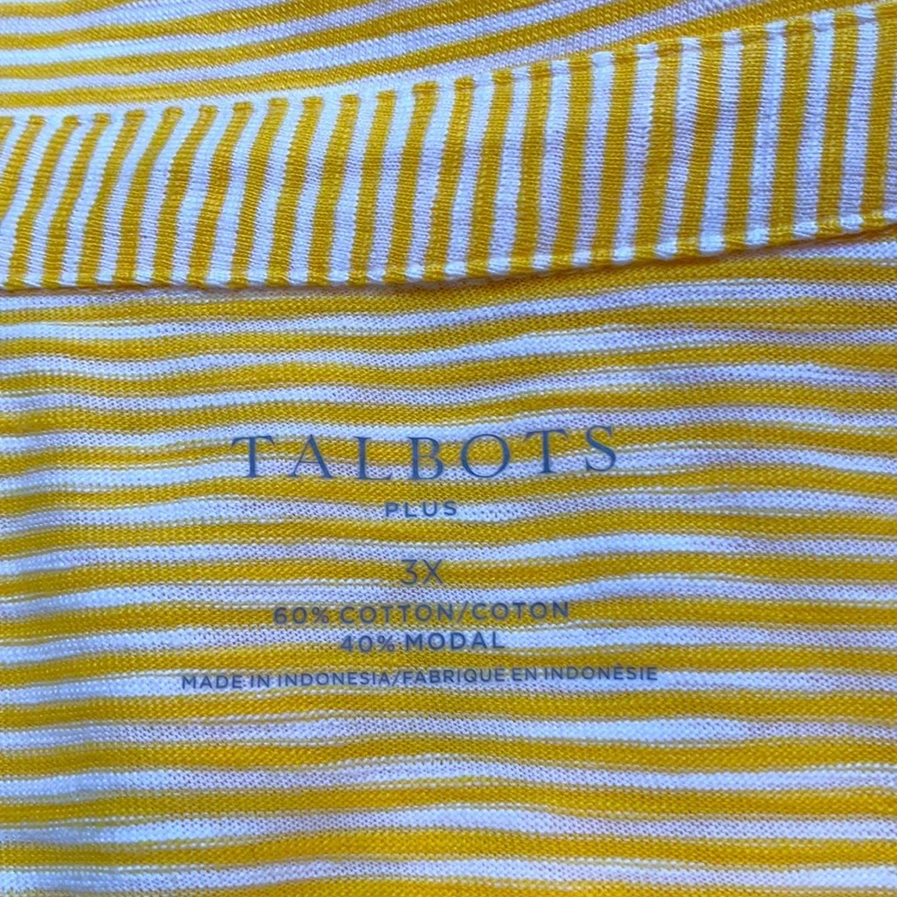 Talbots Roll Cuff Johnny Collar Pullover in Stripe NEW!
